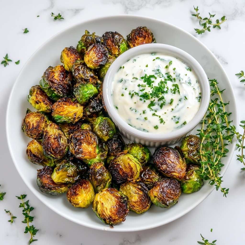 Crispy Brussels Sprouts With Dijon Aioli Recipe - Recipe Image