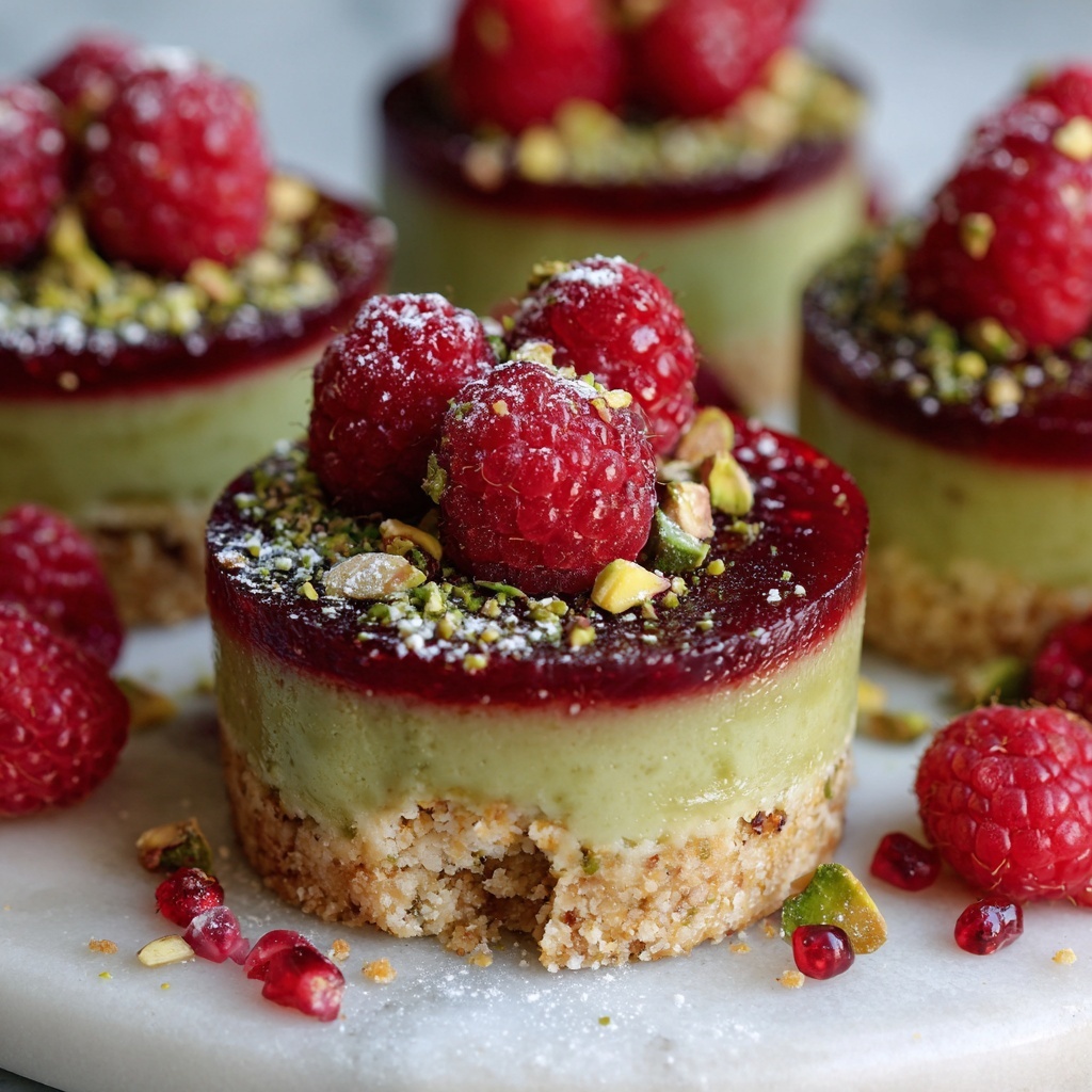 Pistachio & Raspberry Cheesecake Domes Recipe - Recipe Image