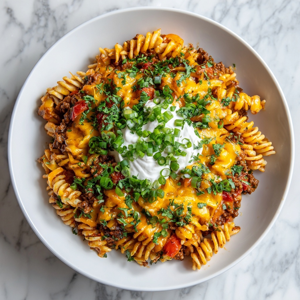 One Pot Beef Taco Pasta Recipe - Recipe Image