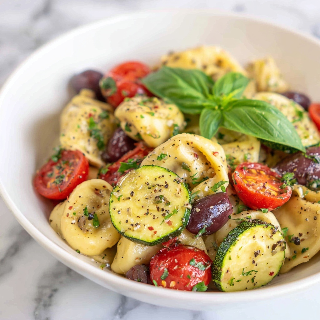 Zesty Italian Tortellini & Veggie Pasta Salad Recipe - Recipe Image