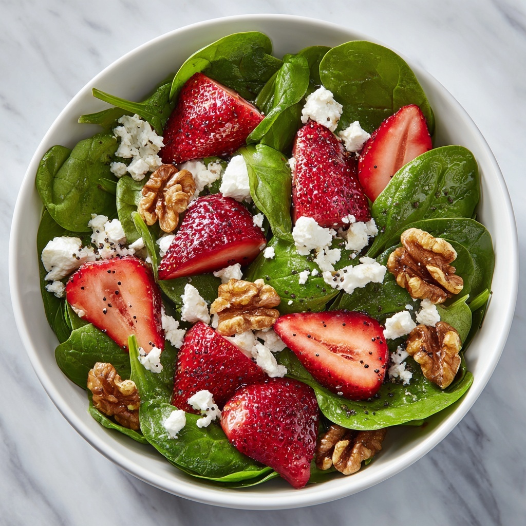 Spinach Strawberry Salad with Balsamic Poppy Seed Dressing Recipe - Recipe Image