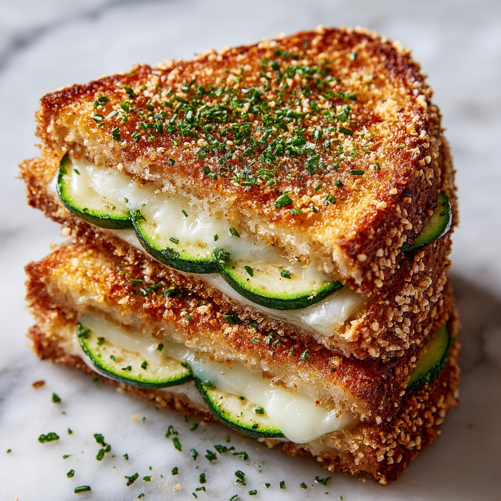 Crispy Zucchini Grilled Cheese with Garlic Butter Recipe - Recipe Image