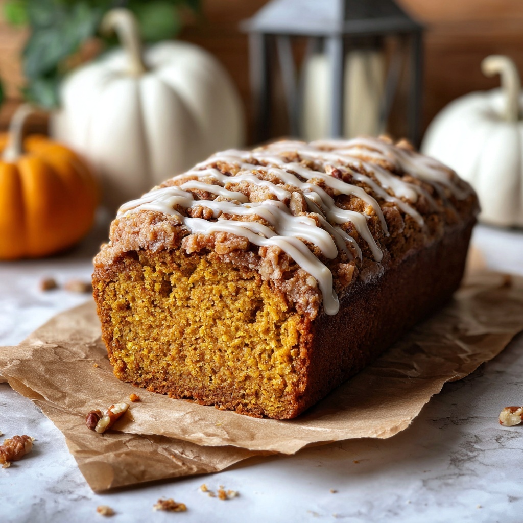 Moist Vegan Pumpkin Bread With Streusel Topping Recipe - Recipe Image