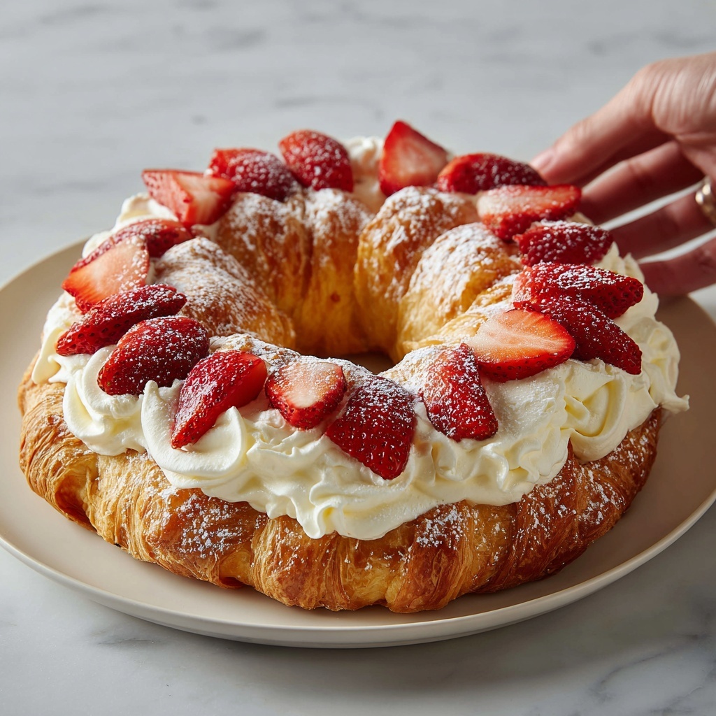 Paris-Brest Pastry with Whipped Cream and Strawberries Recipe - Recipe Image