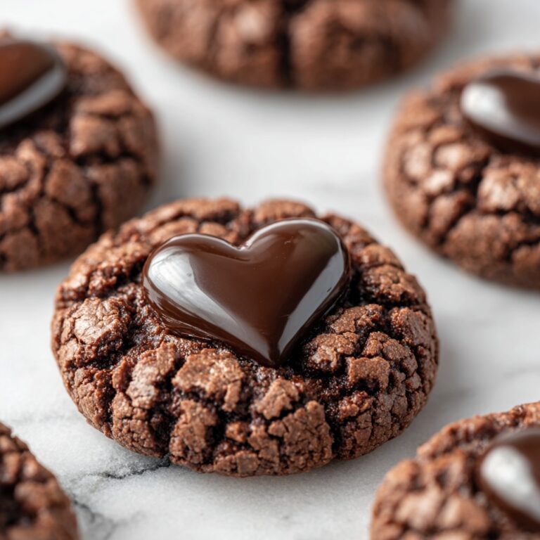 Heart-Shaped Chocolate Thumbprint Cookies Recipe