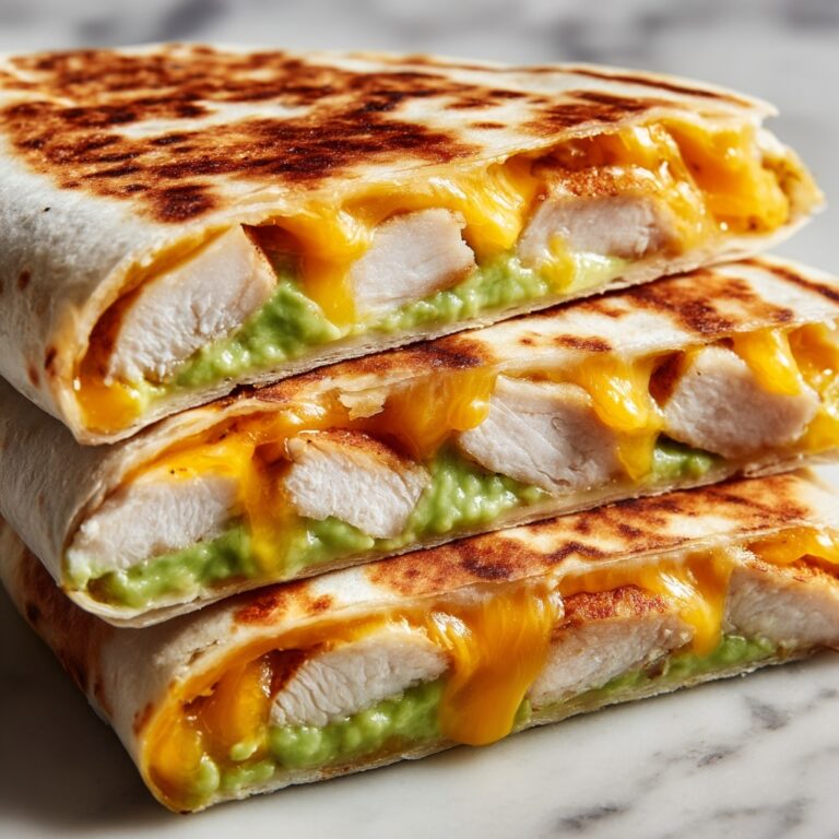 Spicy Cheesy Garlic Chicken & Avocado Wraps Recipe