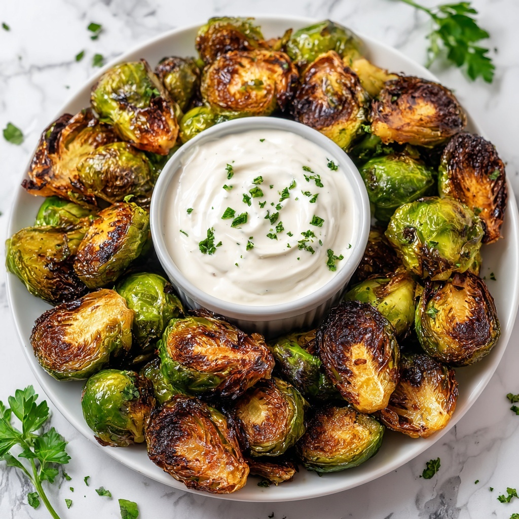 Crispy Brussels Sprouts With Dijon Aioli Recipe - Recipe Image