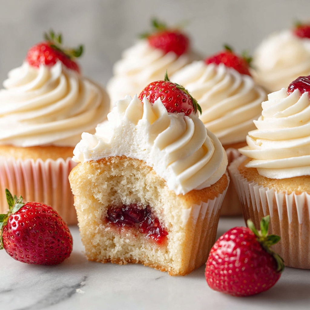 Strawberry Filled Cupcakes Recipe - Recipe Image