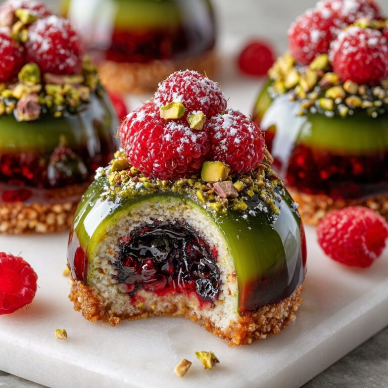 Pistachio & Raspberry Cheesecake Domes Recipe