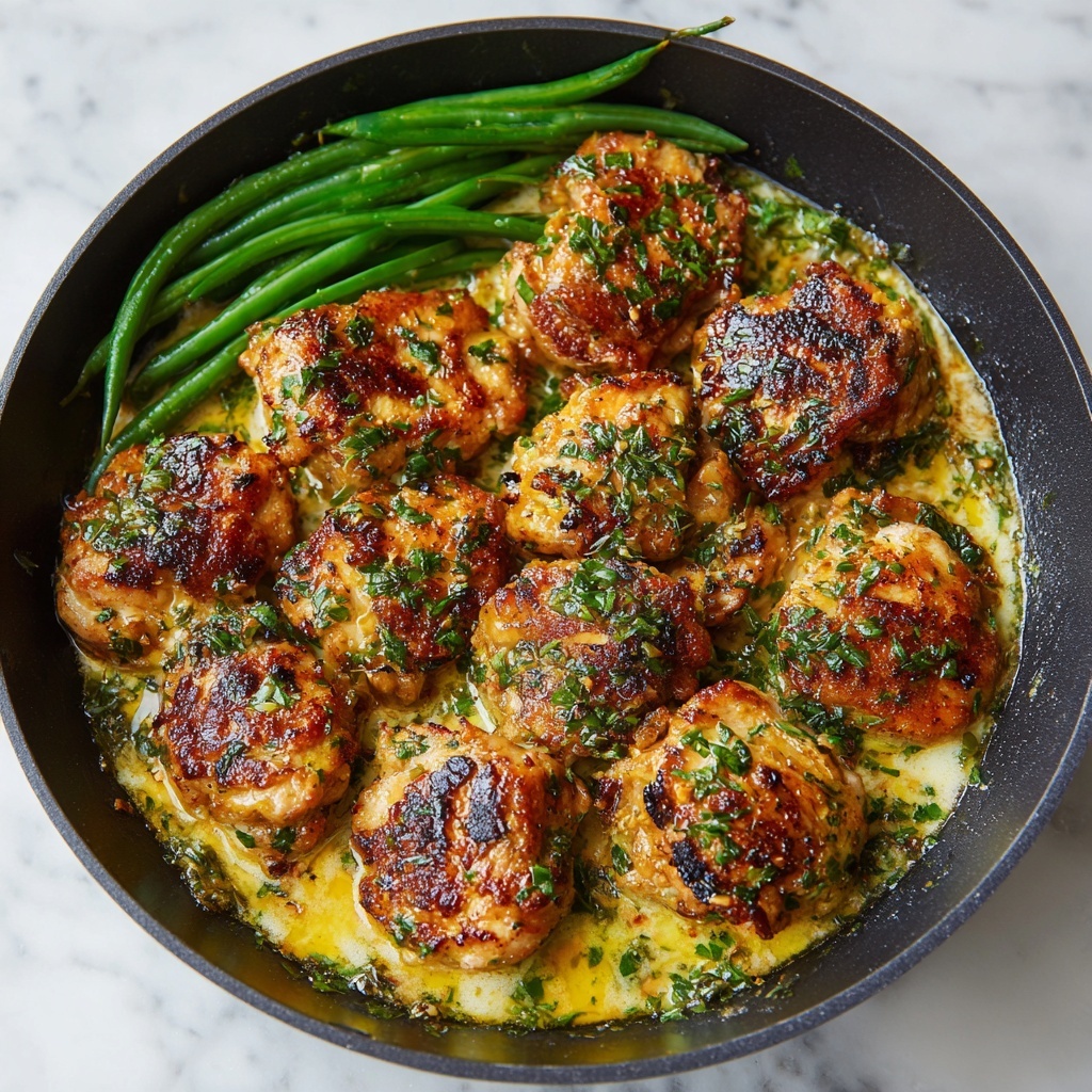 Lemon Garlic Butter Chicken and Green Beans Skillet Recipe - Recipe Image