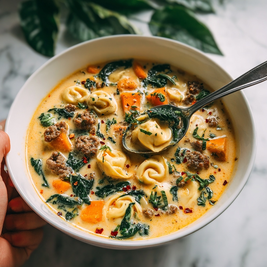 Creamy Sausage Tortellini Soup Recipe - Recipe Image