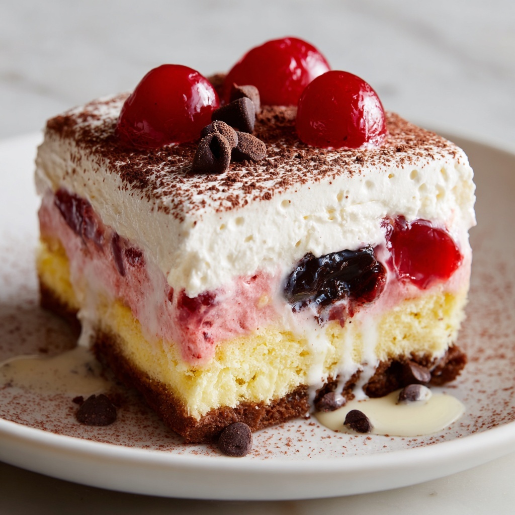 Cherry Chocolate Chip Poke Cake Delight Recipe - Recipe Image