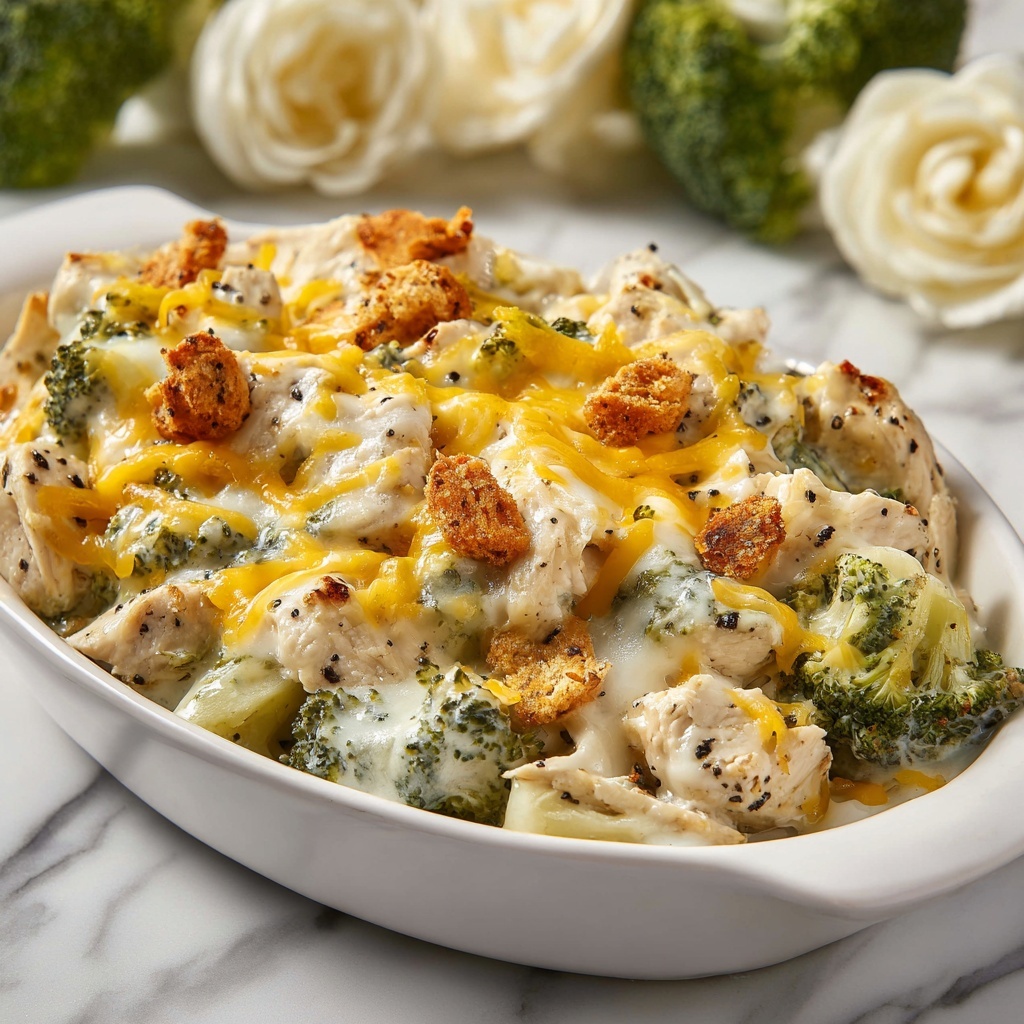 Easy Cheesy Chicken and Broccoli Casserole Recipe - Recipe Image