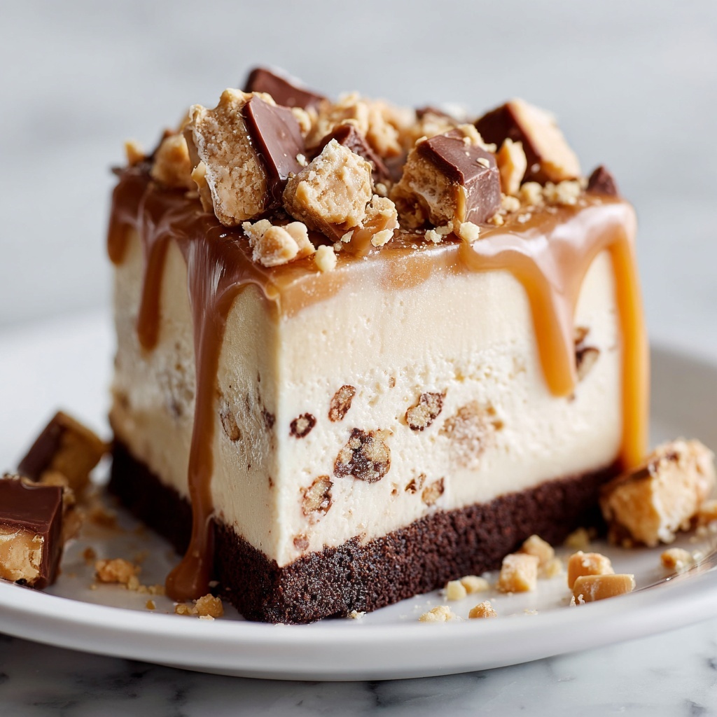 Homemade No-Bake Twix Cheesecake Recipe - Recipe Image