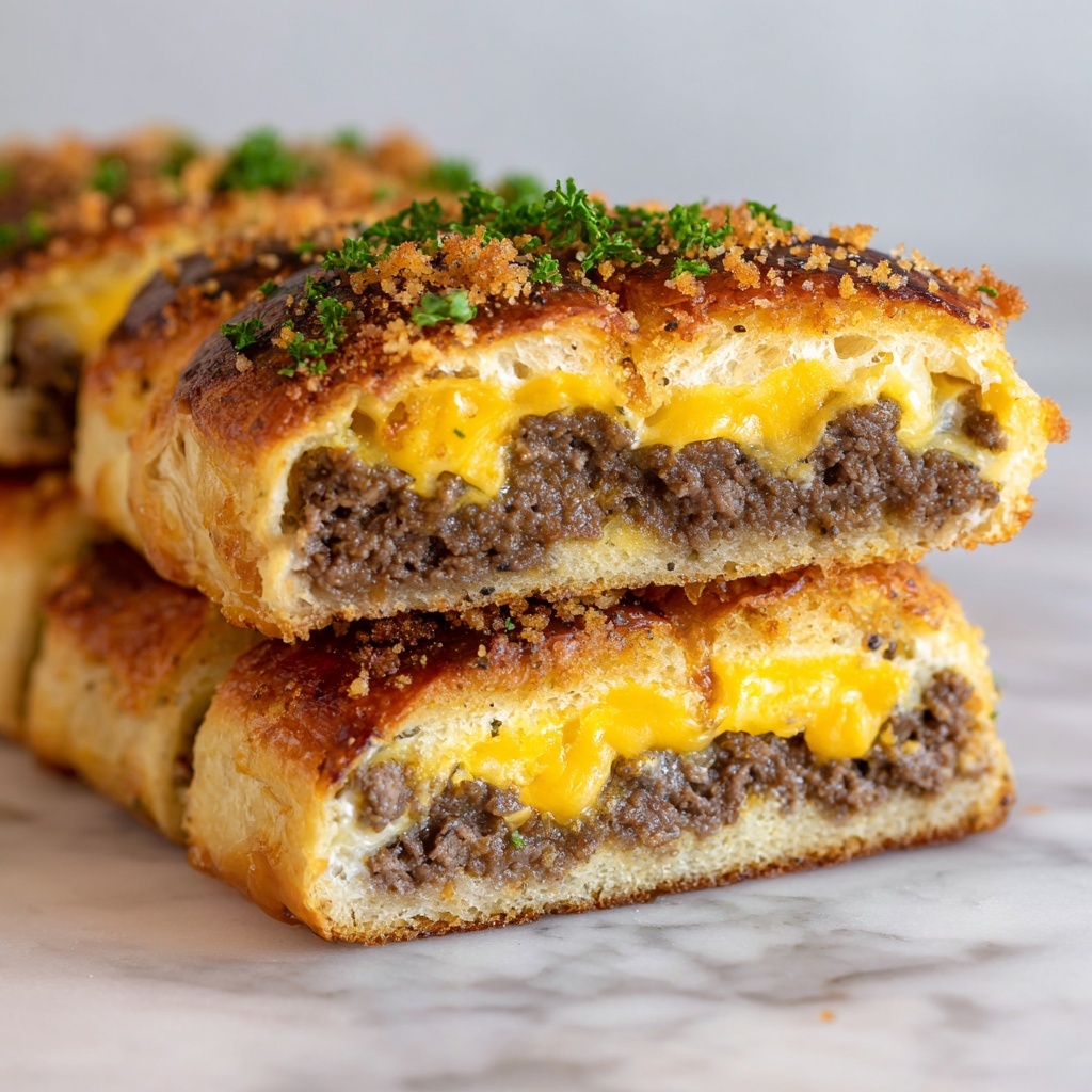 Garlic Butter Cheeseburger Rollups Recipe - Recipe Image