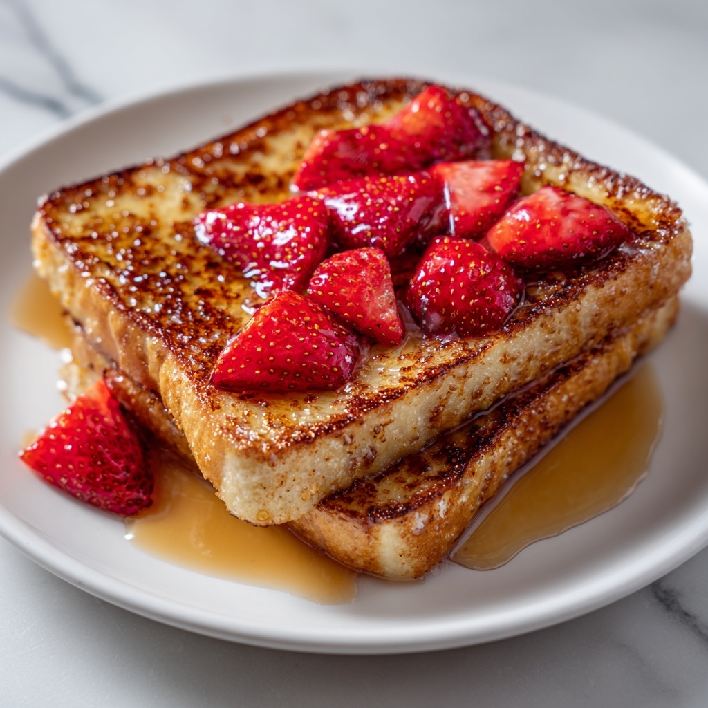 Creamy Strawberry Cheesecake Stuffed French Toast Recipe - Recipe Image