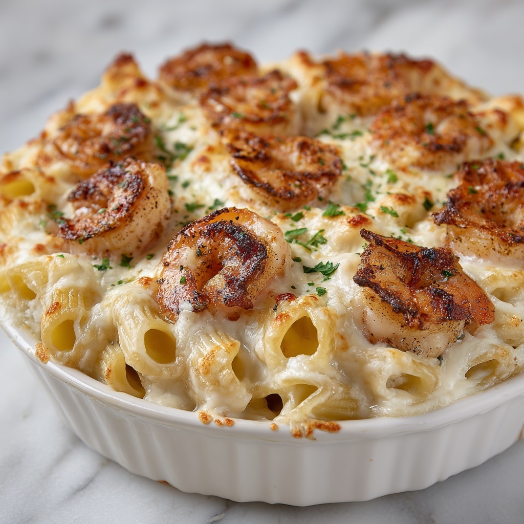Garlic Shrimp Pasta Bake Recipe - Recipe Image
