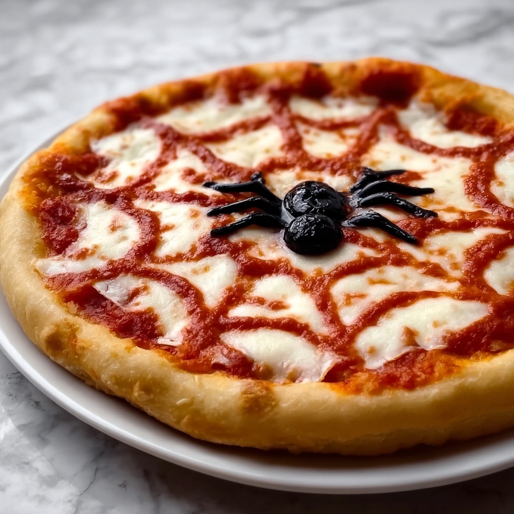 Spiderweb Pizzas with Olive Spiders Recipe - Recipe Image