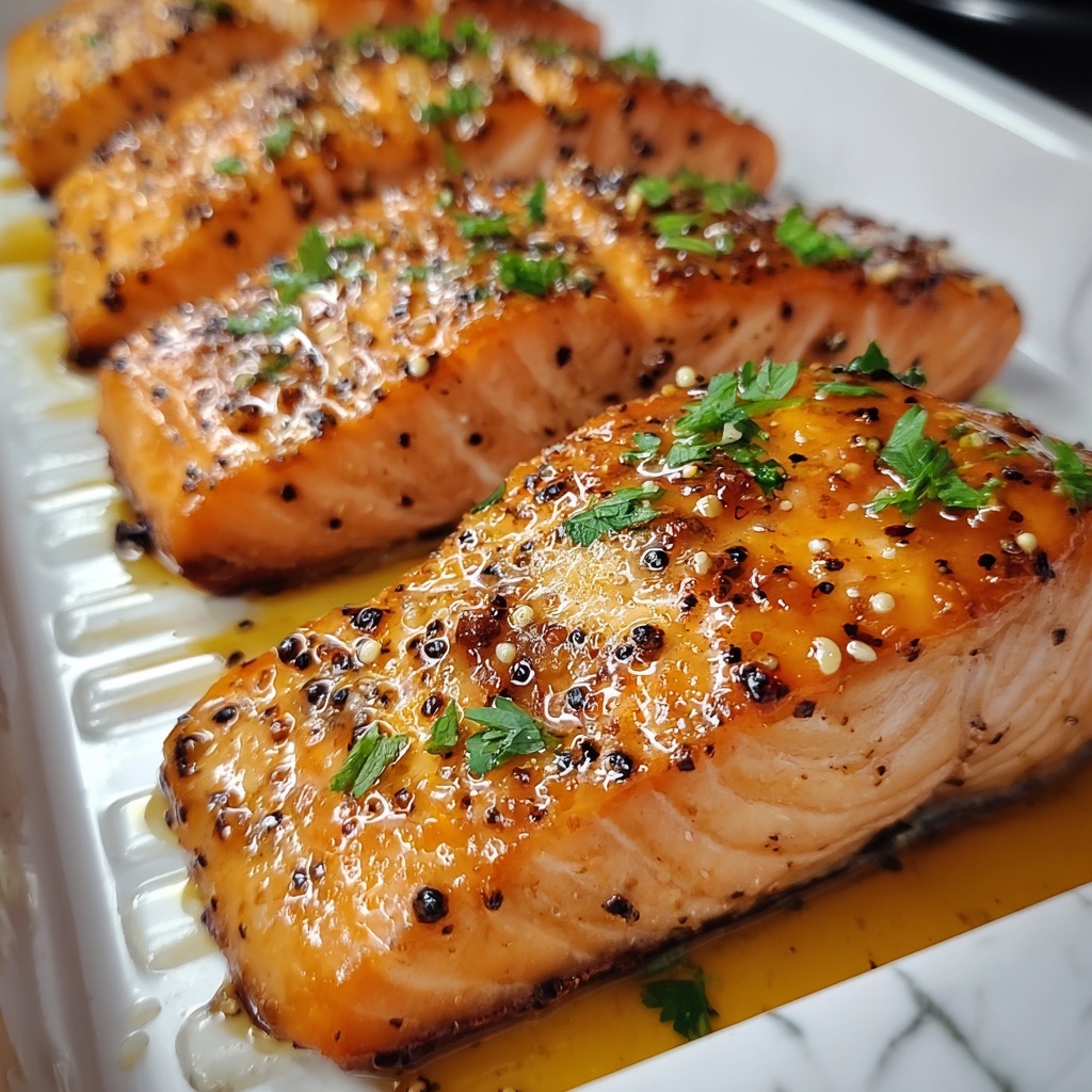 Air Fryer Honey Mustard Glazed Salmon Recipe - Recipe Image
