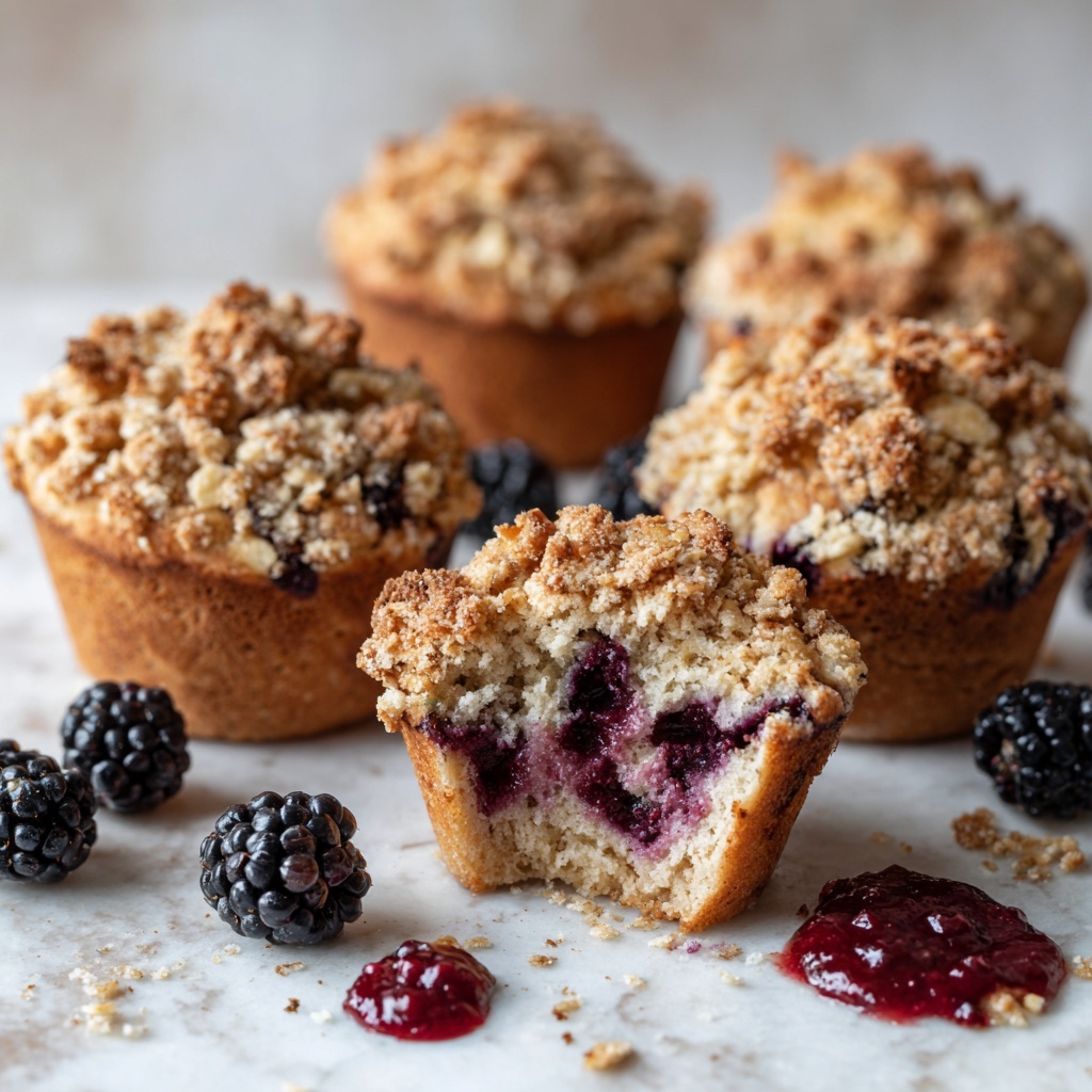 Blackberry Muffins with Oatmeal Streusel Recipe - Recipe Image