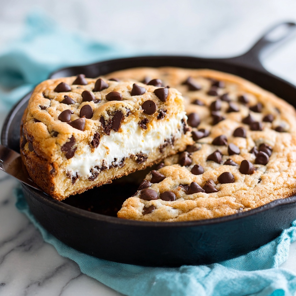 Chip Skillet Cookie with Cheesecake Filling Recipe - Recipe Image