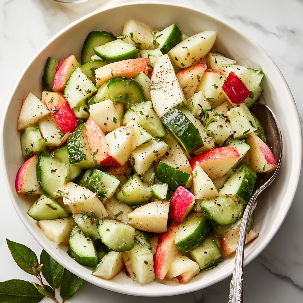 Crisp Cucumber Apple Salad with Tangy Dressing Recipe - Recipe Image