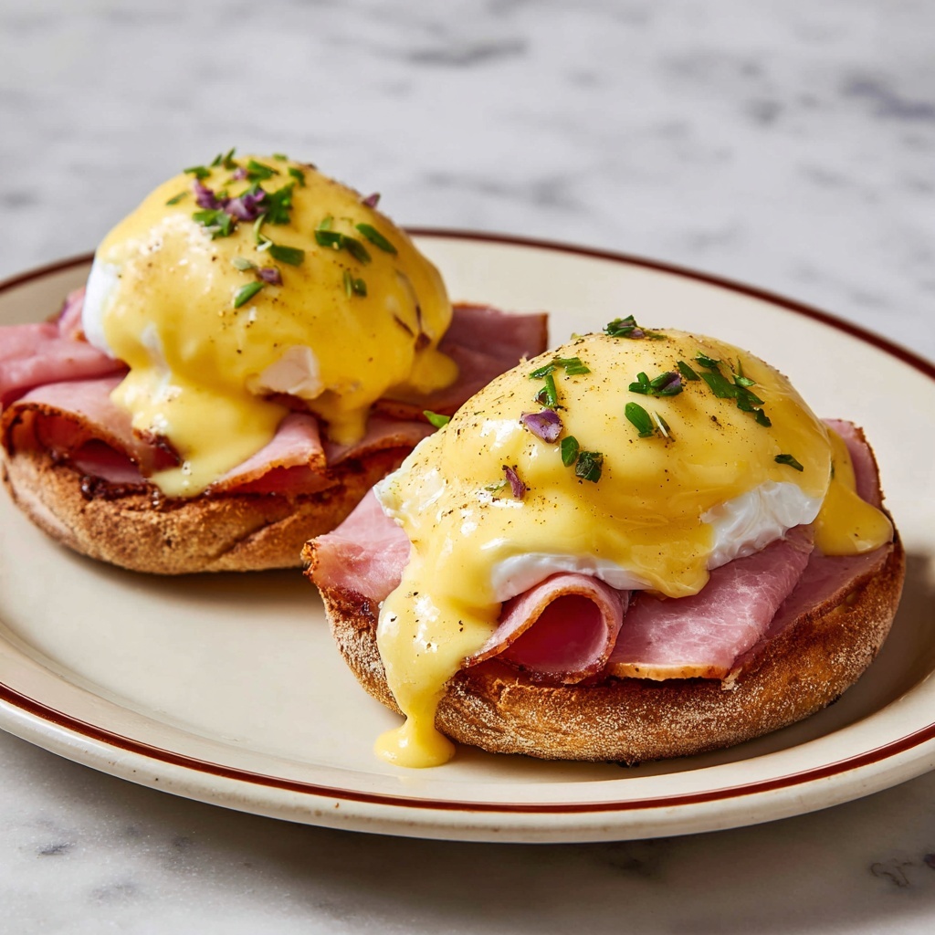 Classic Eggs Benedict with Hollandaise Sauce and Canadian Bacon Recipe - Recipe Image
