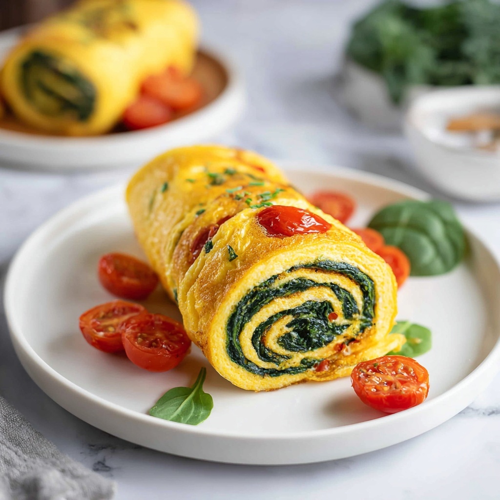 Delicious Rolled Spinach Omelet Recipe for a Healthy Start Recipe - Recipe Image