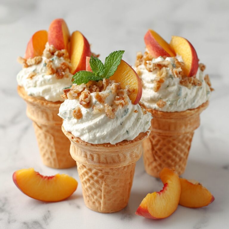 Peach Cobbler Cheesecake Cones Recipe