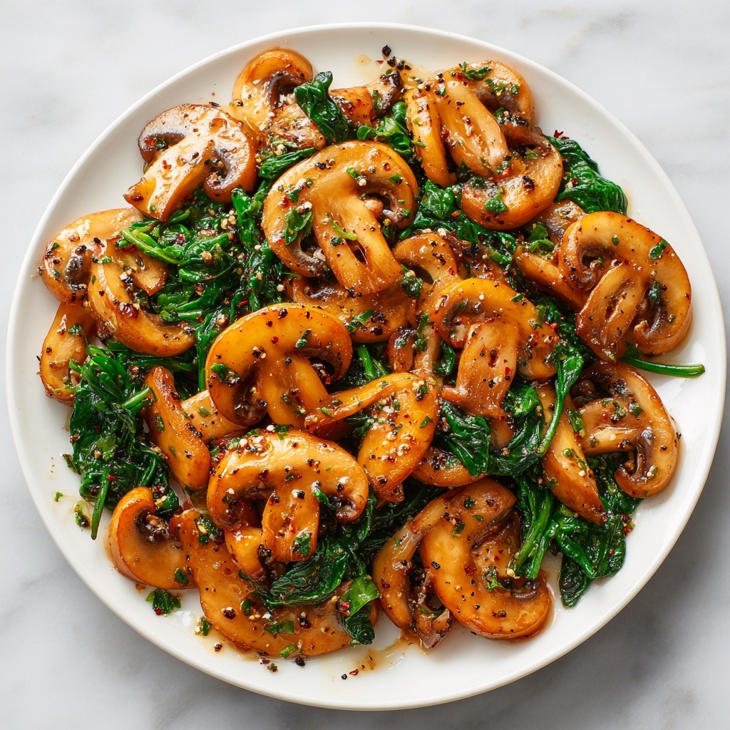 Sautéed Mushrooms with Spinach Recipe - Recipe Image