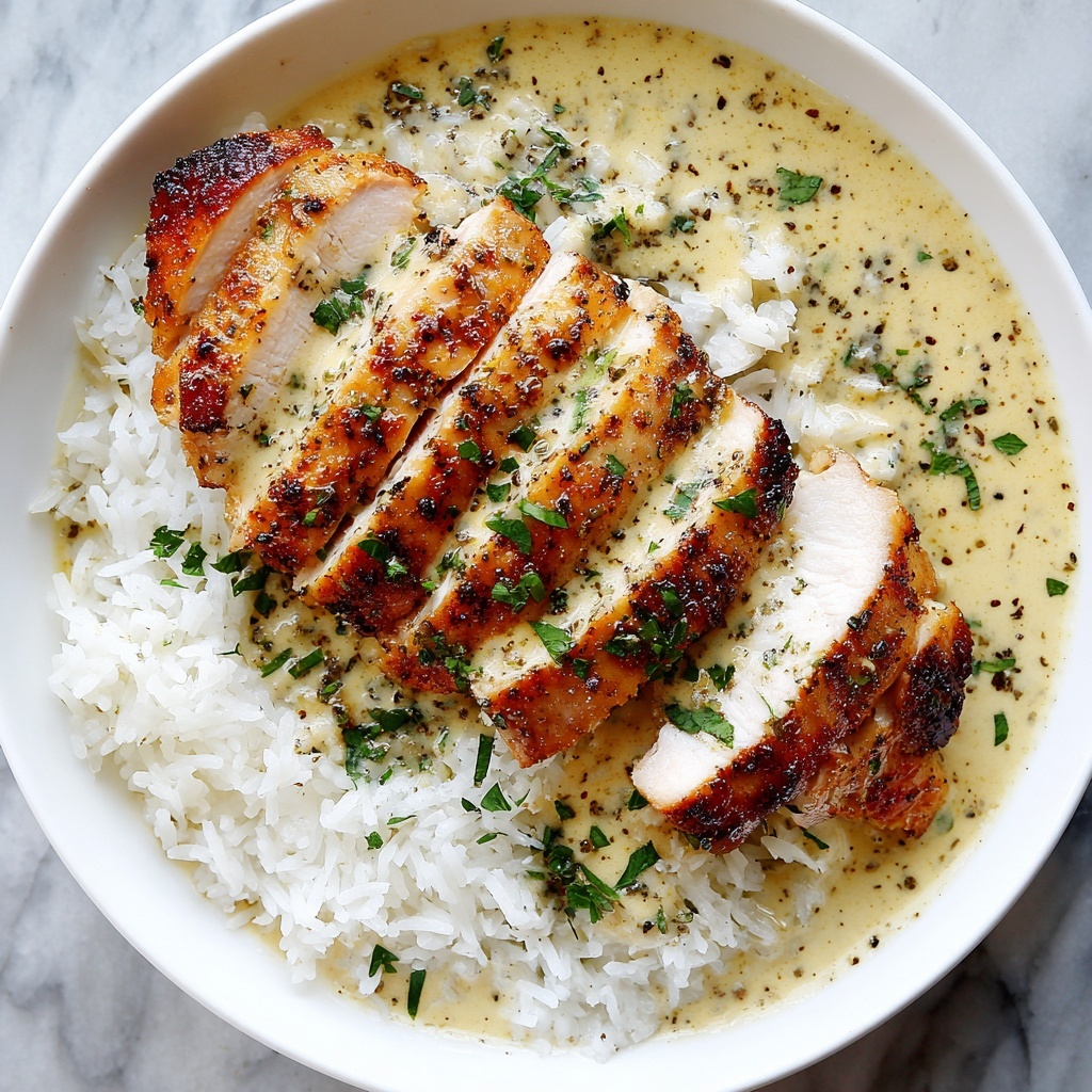 Chicken & Rice Bowls with Creamy Garlic Sauce Recipe - Recipe Image