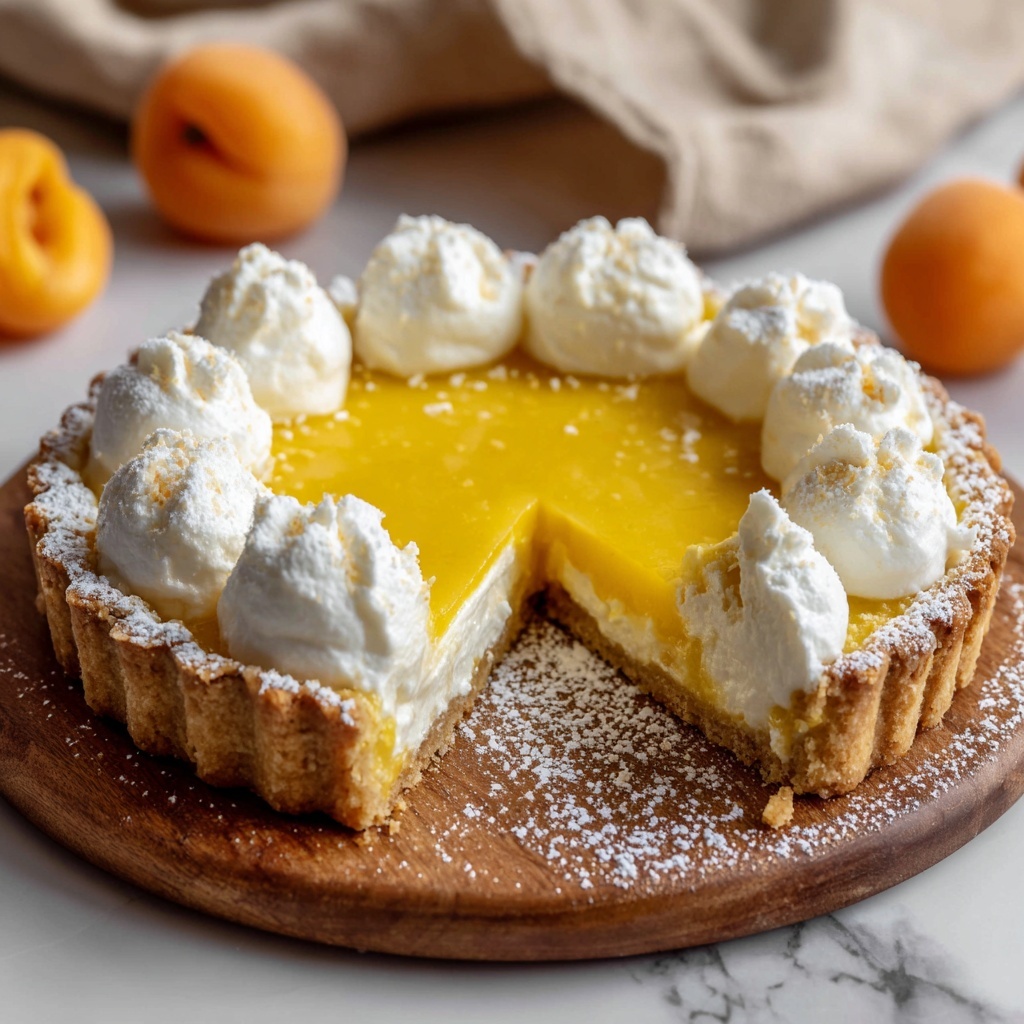 Apricot Tart with Fluffy Apricot Jam Filling and Meringue-Style Topping Recipe - Recipe Image