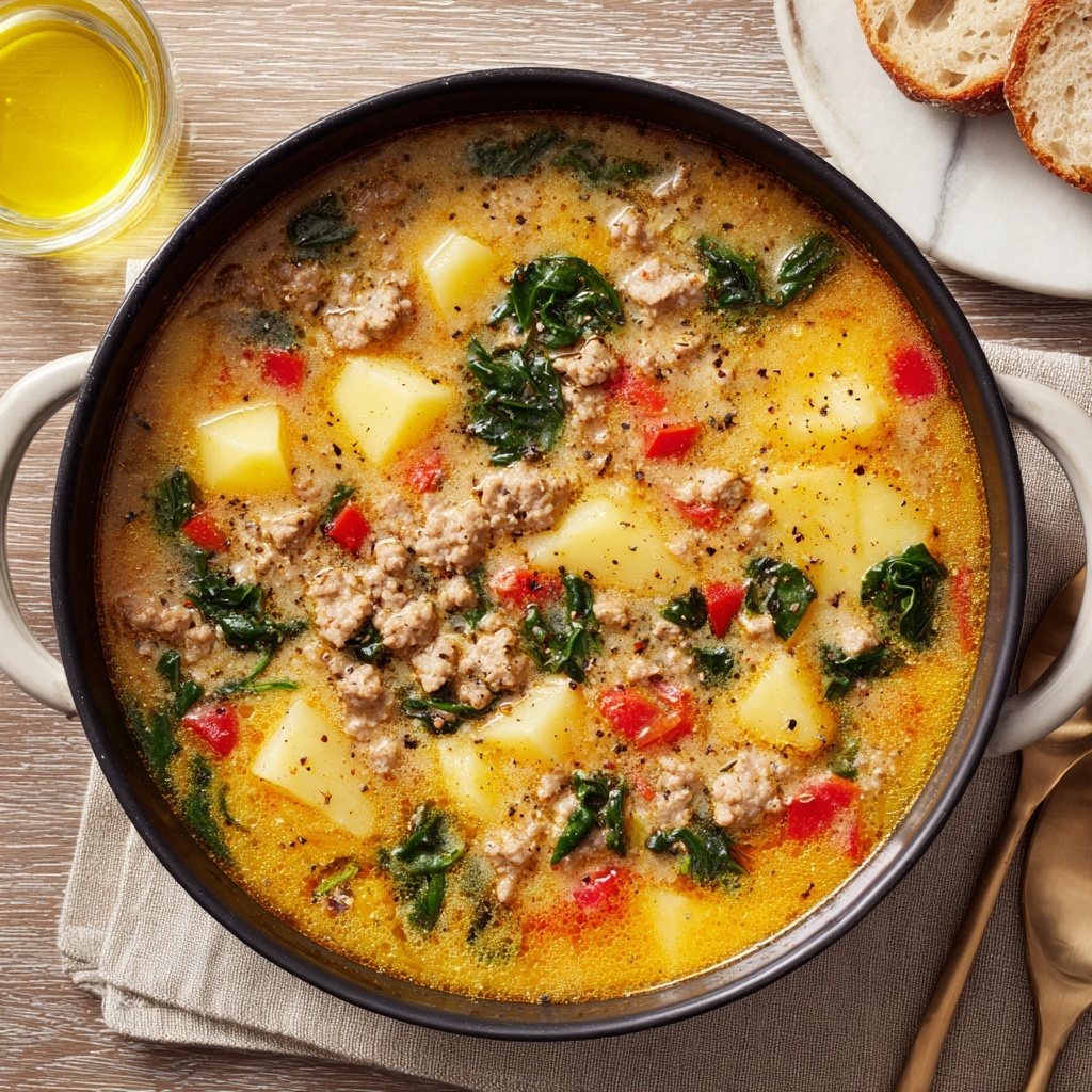 Sausage, Potato and Spinach Soup Recipe - Recipe Image