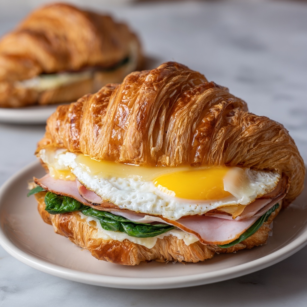Maple Mustard Croissant Breakfast Sandwich Recipe - Recipe Image