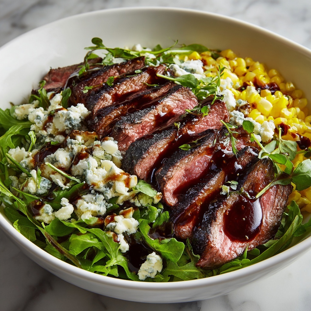 Grilled Balsamic Steak Salad with Gorgonzola and Corn Recipe - Recipe Image