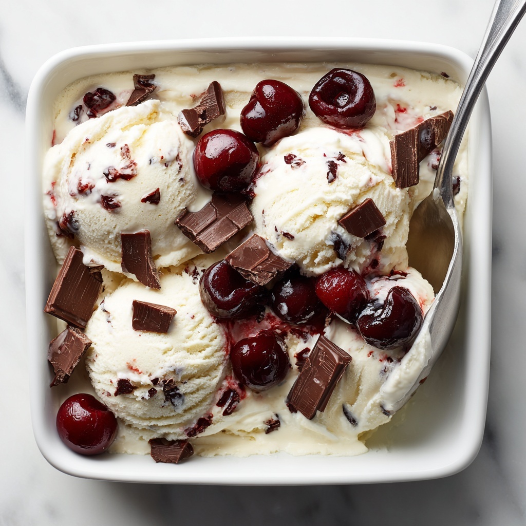 No-Churn Chocolate Cherry Ice Cream Recipe - Recipe Image