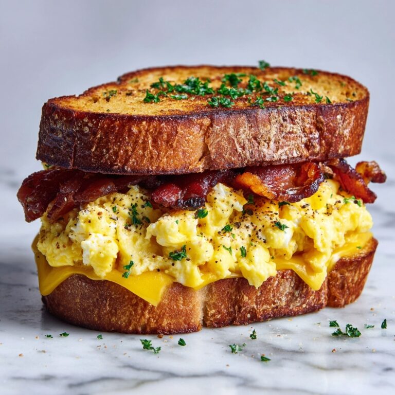 Breakfast Egg-Soaked Grilled Cheese Sandwich with Bacon and Bagel Seasoning Recipe