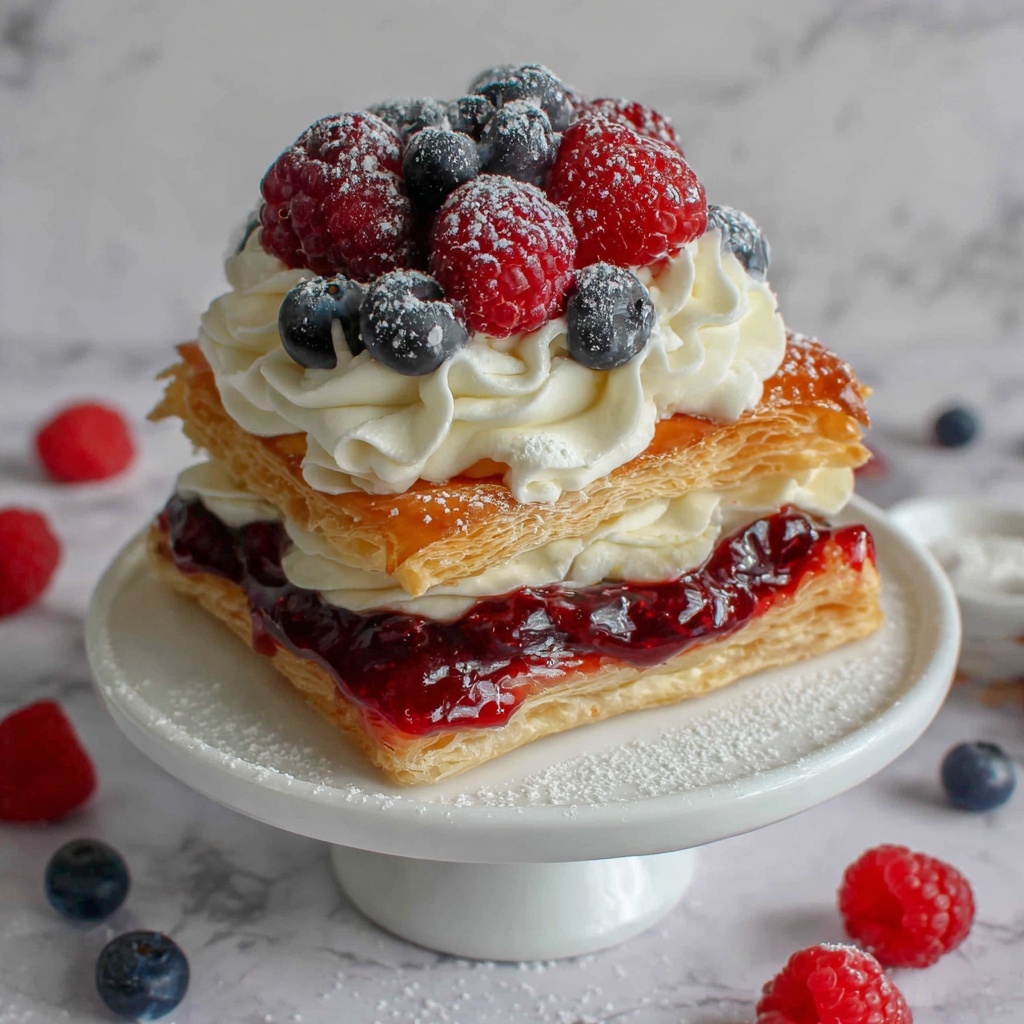 Berry Cream Pastry Cake Recipe - Recipe Image