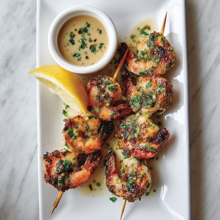 Garlic Parmesan Shrimp Skewers Recipe