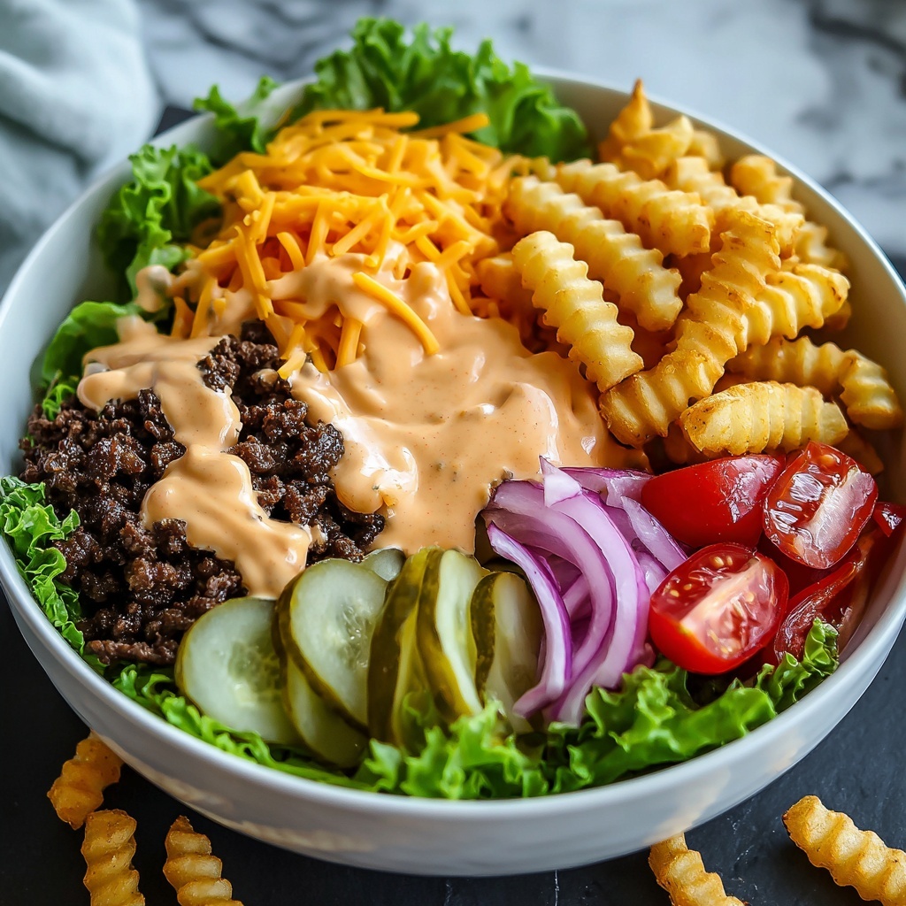 Cheeseburger Bowls with Copycat Big Mac Sauce Recipe - Recipe Image