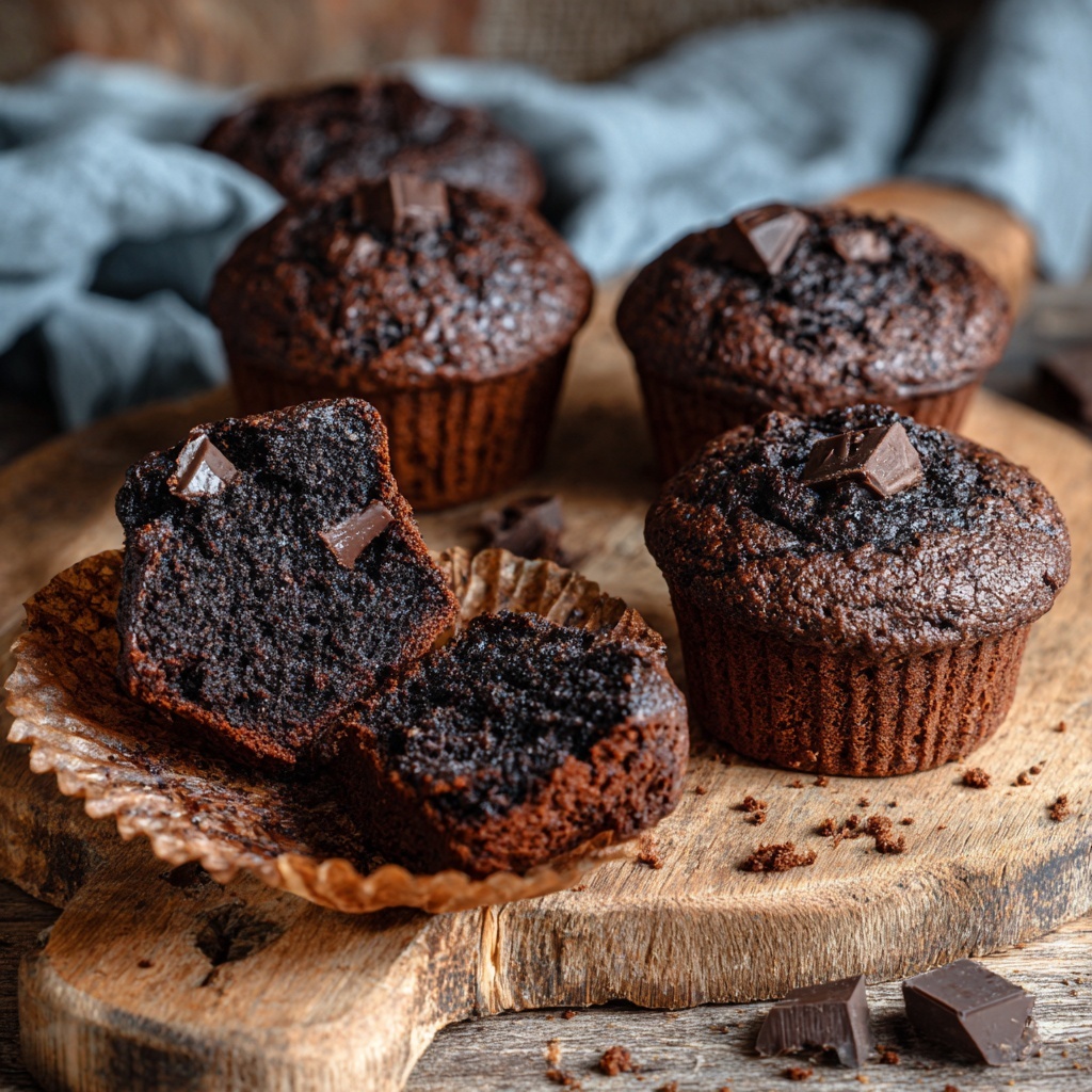 Chocolate Chocolate Chip Muffins Recipe - Recipe Image