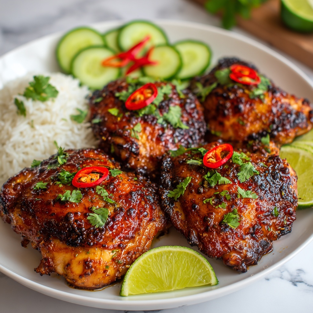 Thai Grilled Chicken (Gai Yang) with Coconut Rice and Thai Dipping Sauces Recipe - Recipe Image
