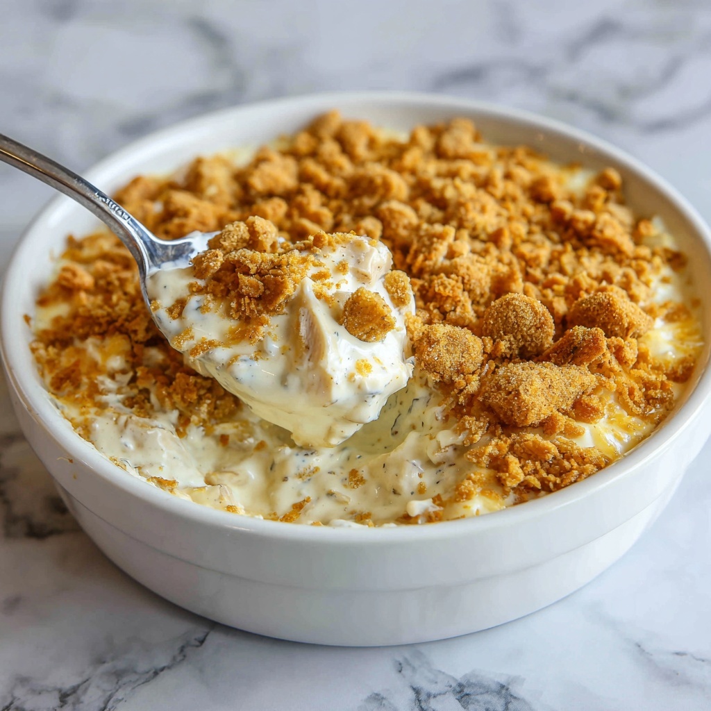 Creamy Chicken Rice Casserole with Ritz Crackers Recipe - Recipe Image