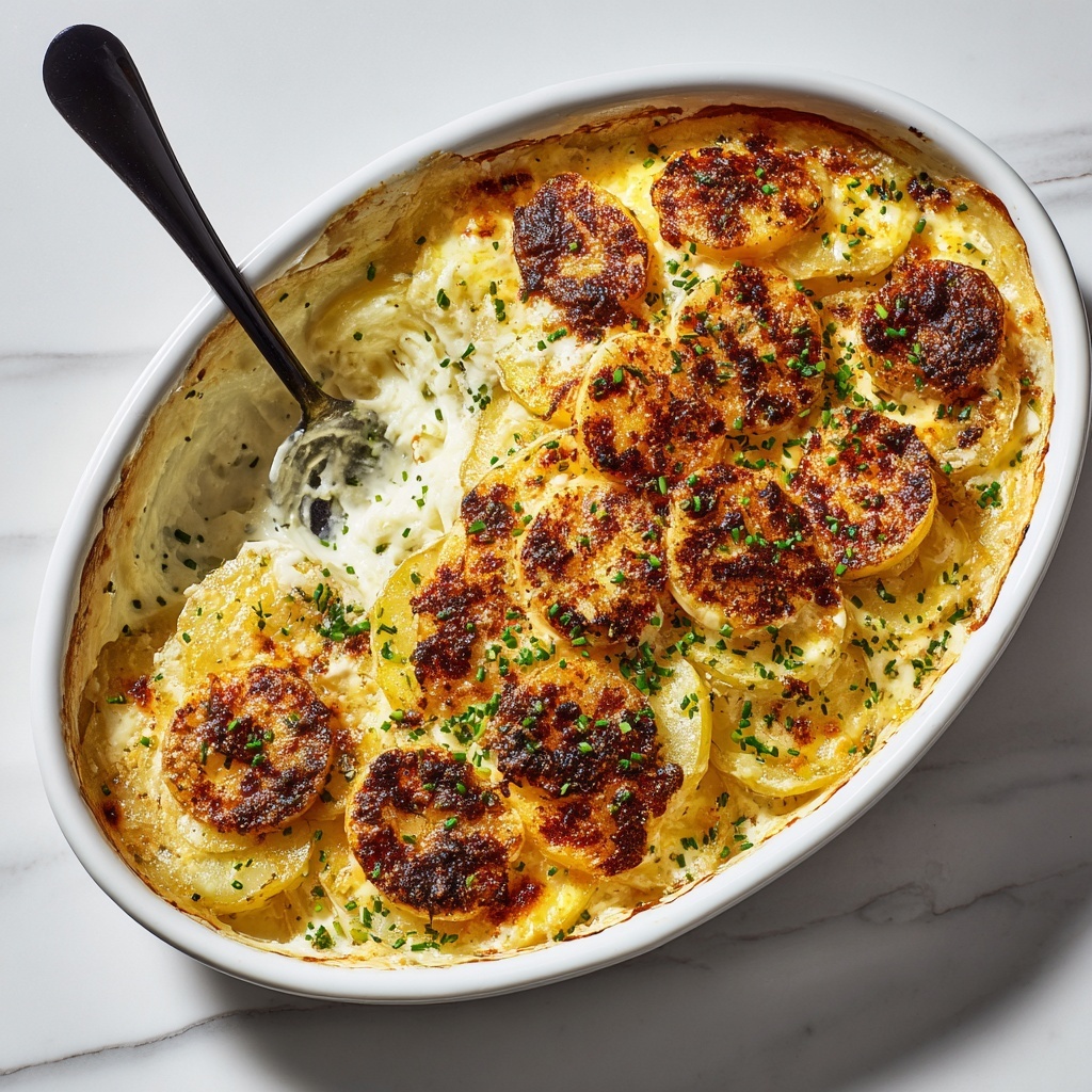 Dad’s Creamy & Cheesy Au Gratin Potatoes Recipe - Recipe Image