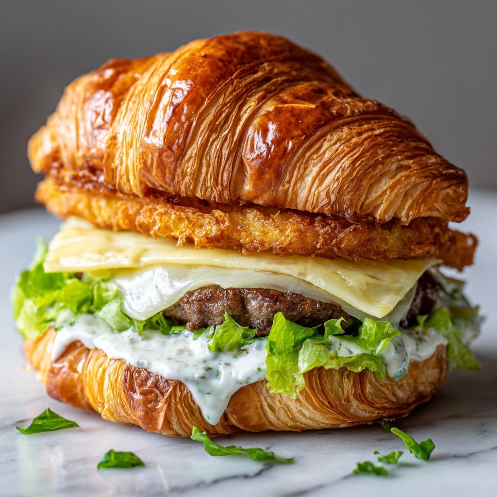 Ultimate Crispy Croissant Smash Burgers Recipe in 5 Easy Steps Recipe - Recipe Image