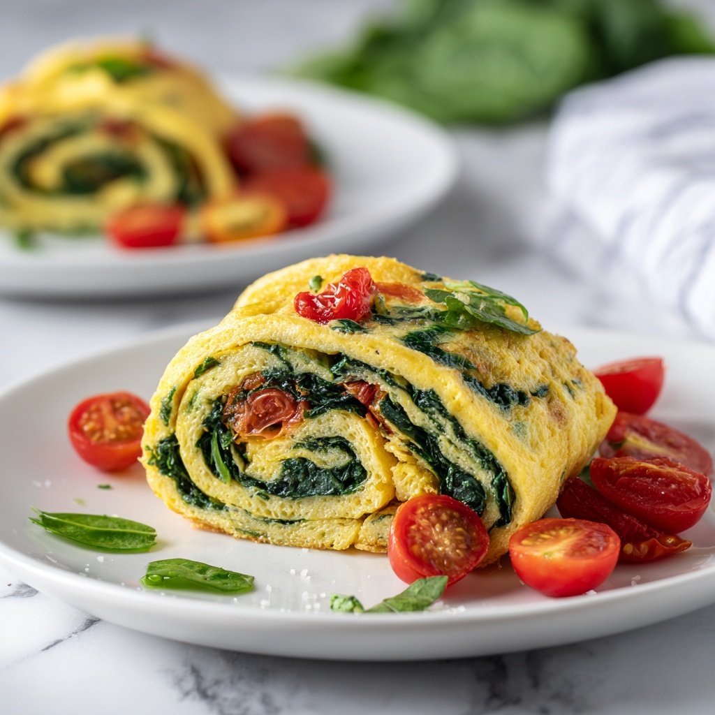 Delicious Rolled Spinach Omelet Recipe for a Healthy Start Recipe - Recipe Image