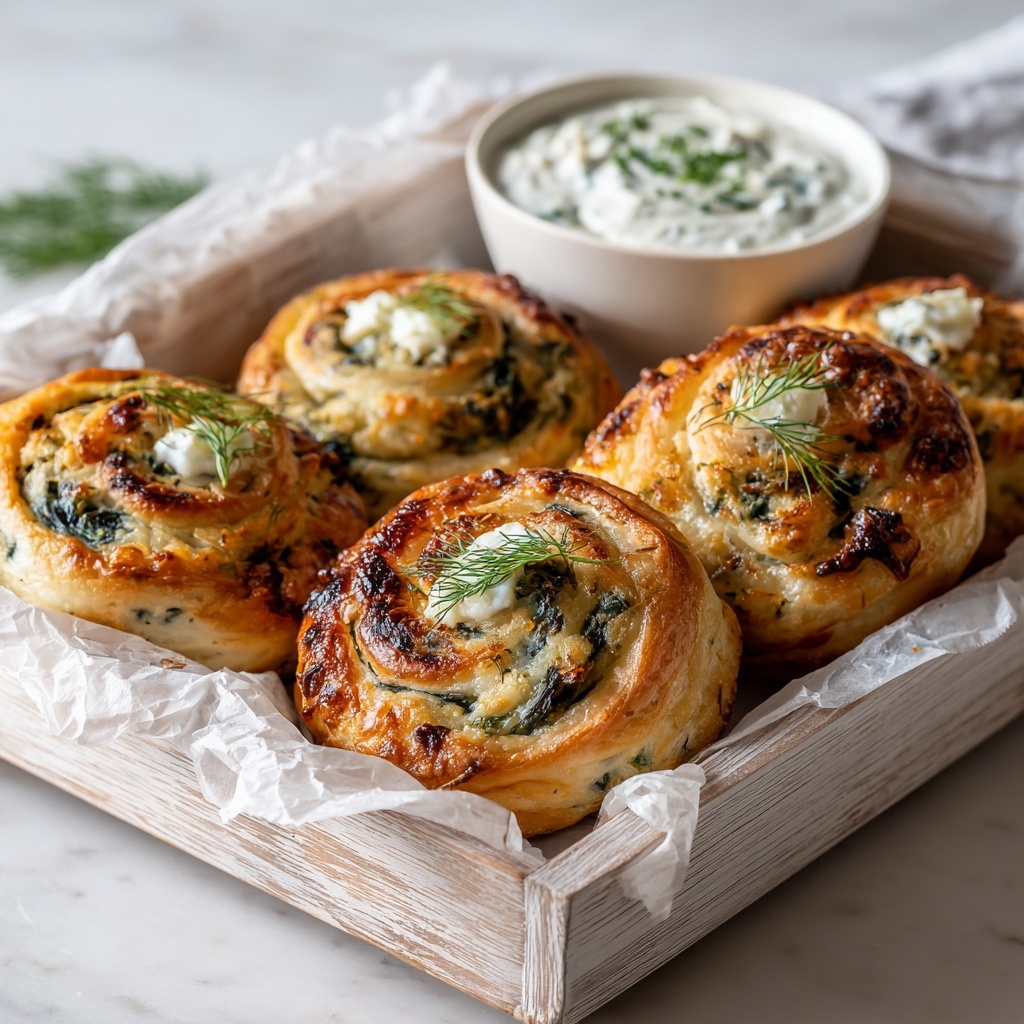 Spinach & Feta Pastry Rolls – Easy Savory Puff Pastry Recipe - Recipe Image