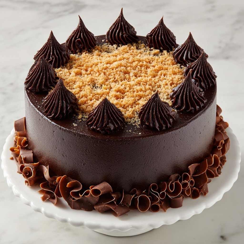 Chocolate German Cake with Coconut-Pecan Filling and Chocolate Buttercream Recipe - Recipe Image