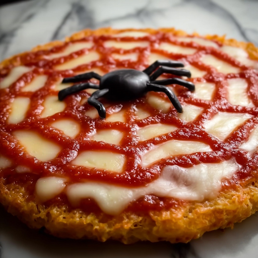 Spiderweb Pizzas with Olive Spiders Recipe - Recipe Image