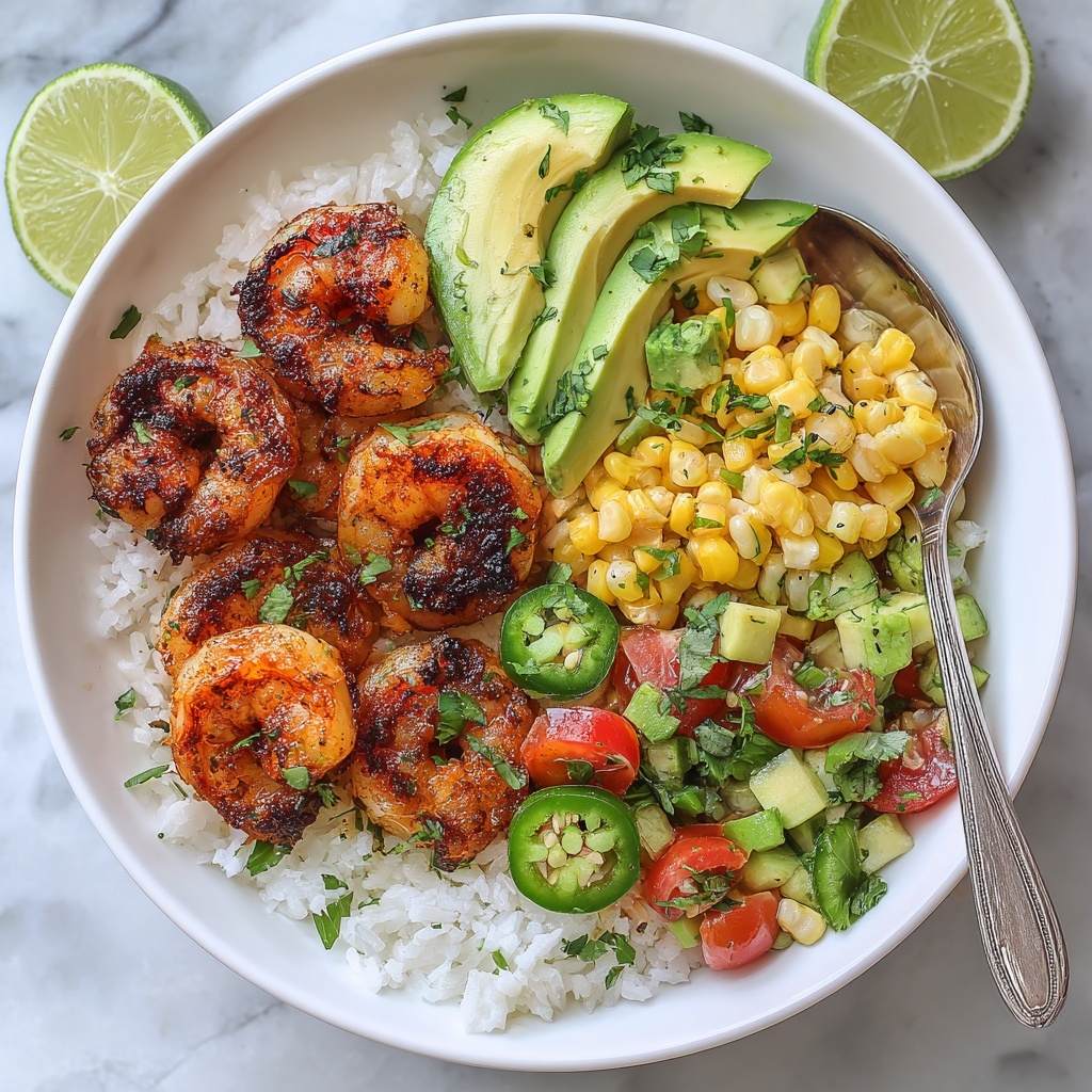 Chipotle Shrimp, Avocado, and Mango Rice Bowls Recipe - Recipe Image